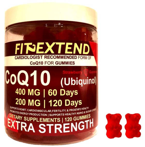 Gomitas CoQ10 sabor fresa en empaque