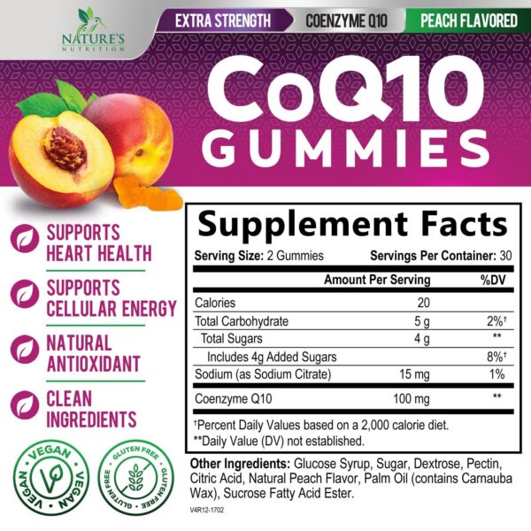 Gomitas CoQ10 sabor durazno Nature's Nutrition
