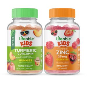 Gomitas cúrcuma y zinc para niños Lifeable envase frontal