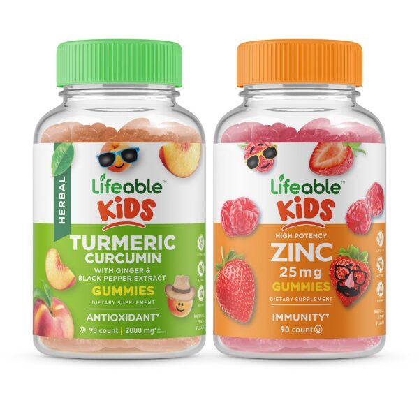 Gomitas cúrcuma y zinc para niños Lifeable envase frontal