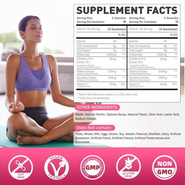 Version 1.0.0 Gomitas D-Mannosa con frutas y hibisco Joywiit paquete 120 unidades