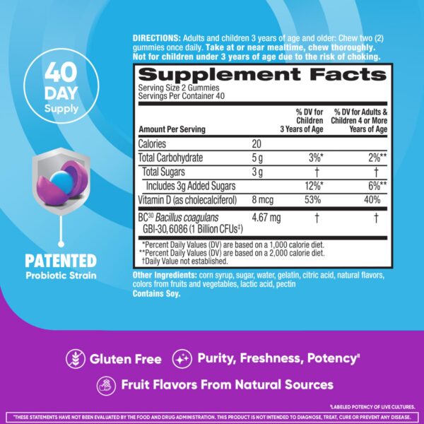 Gomitas Digestive Advantage con sabores naturales de frutas