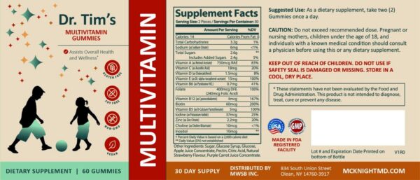 Version 1.0.0 Gomitas Dr. Tim vitamínicas para niños formas divertidas