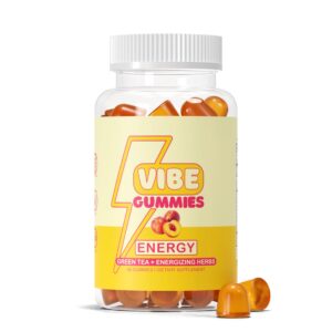 Paquete de gomitas energéticas Vibe Gummies con té verde y hierbas naturales