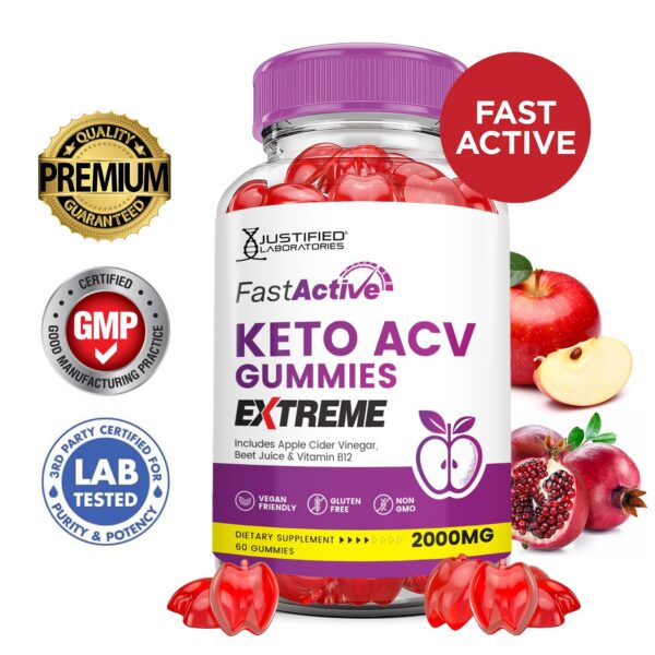 Gomitas Fast Active Keto ACV Extreme envase lateral