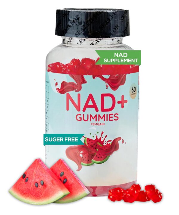 Version 1.0.0 Gomitas FEMGAIN NAD sabor sandía sin azúcar en botella