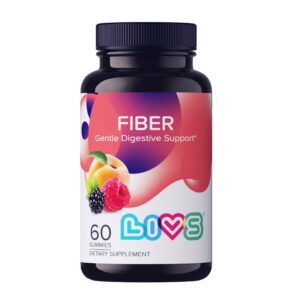 Gomitas de fibra LIVS frambuesa, durazno y mora 60 unidades