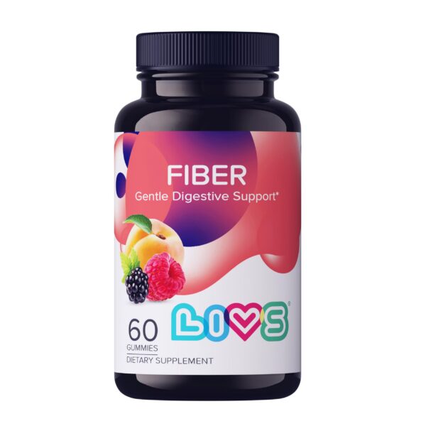 Version 1.0.0 Gomitas de fibra LIVS frambuesa, durazno y mora 60 unidades