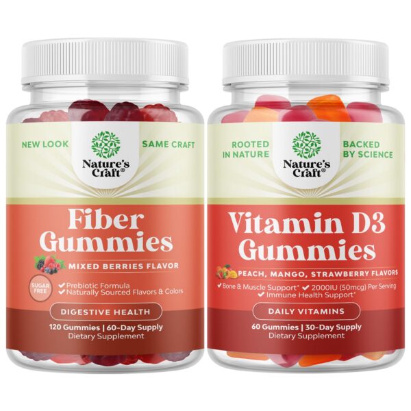 Paquete de gomitas fibra sin azúcar Natures Craft para adultos
