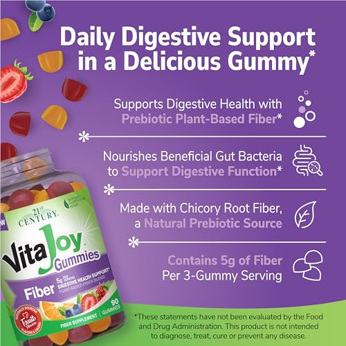 Gomitas color rojo y naranja de fibra VitaJoy 21st Century