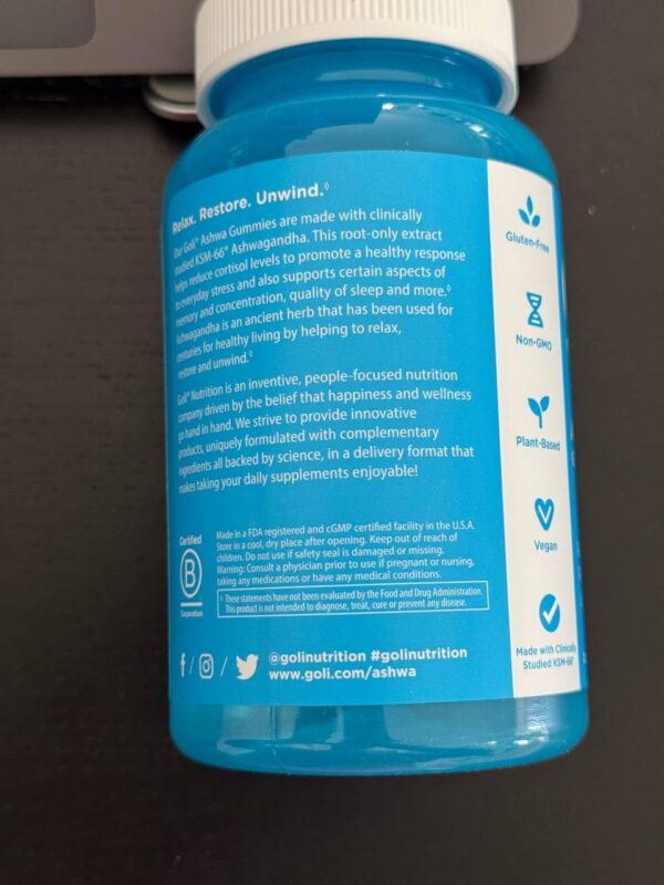 Gomitas Goli Ashwagandha relajación y bienestar