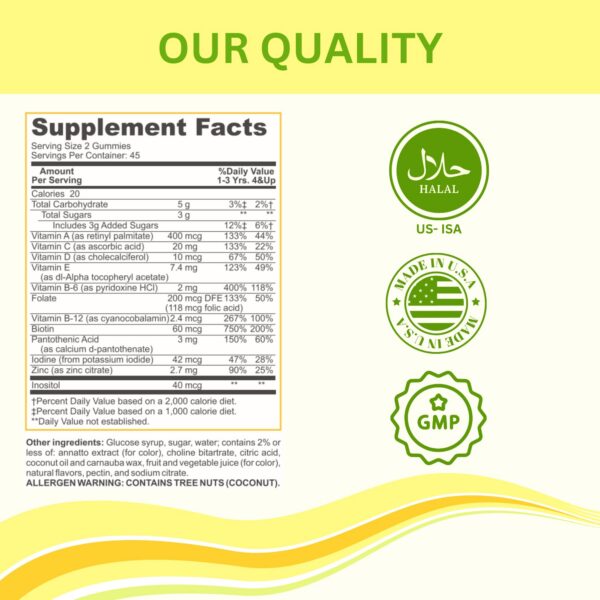 Gomitas multivitamínicas halal textura suave para niños