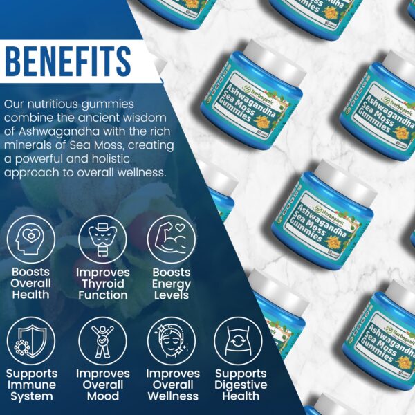 Gomitas Herborganic Ashwagandha y Musgo Marino para soporte natural