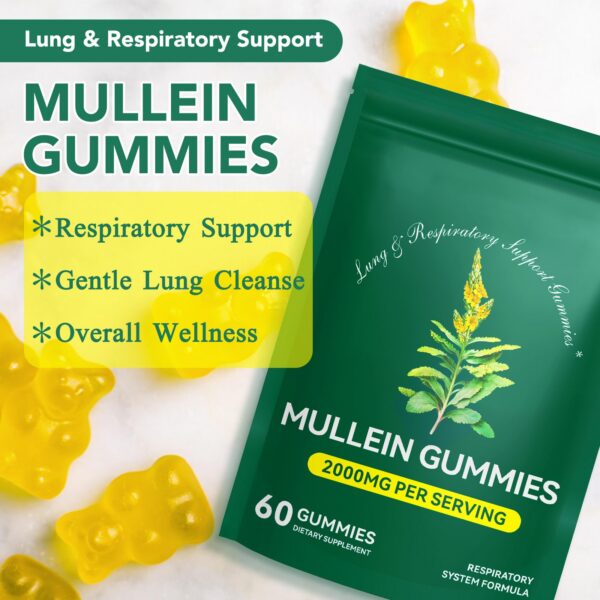 Gomitas de hierba mullein orgánica para pulmones
