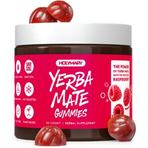 Paquete frontal de gomitas HOLYMARY Yerba Mate sabor frambuesa