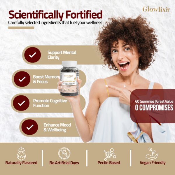 Gomitas de hongos variedad 10 en mezcla GLOWLIXIR & CO