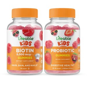 Gomitas Lifeable biotina y probióticos para niños y adultos