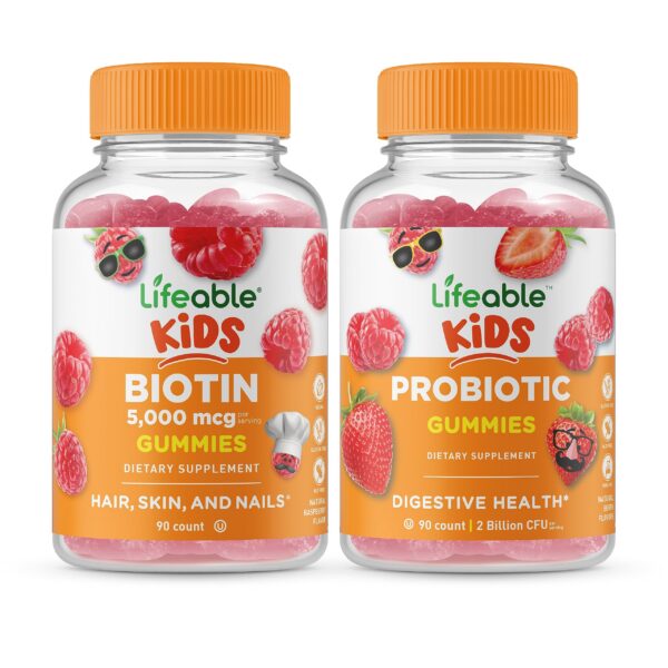 Gomitas Lifeable biotina y probióticos para niños y adultos