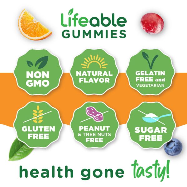 Gomitas Lifeable multivitaminas sin azúcar para hombres