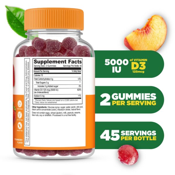 Gomitas Lifeable vitamina d3 5000 iu dispersas frontal