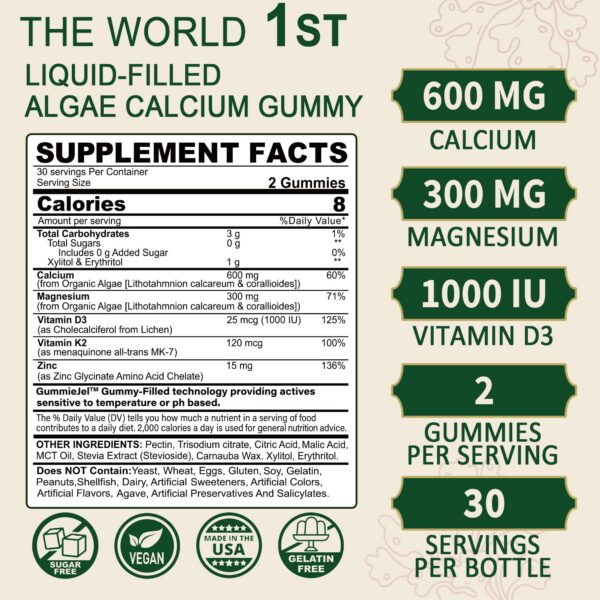 Gomitas Lilicare calcio algas MSM