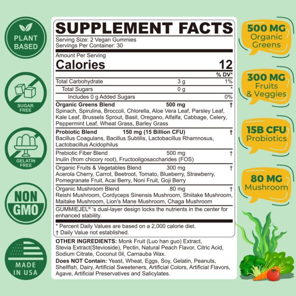 Version 1.0.0 Gomitas líquidas Super Greens NEVISS 60 unidades