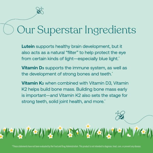 Gomitas con luteína y vitaminas D3 K2 para niños True Grace