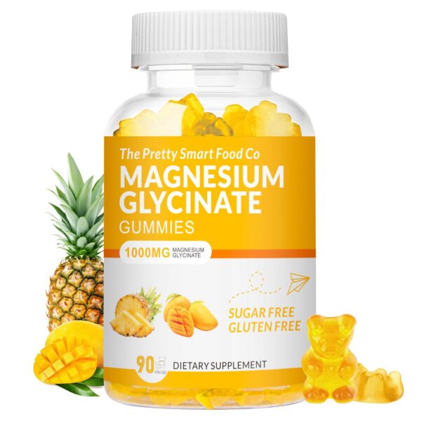 Frasco de gomitas glicinato de magnesio 1000 mg