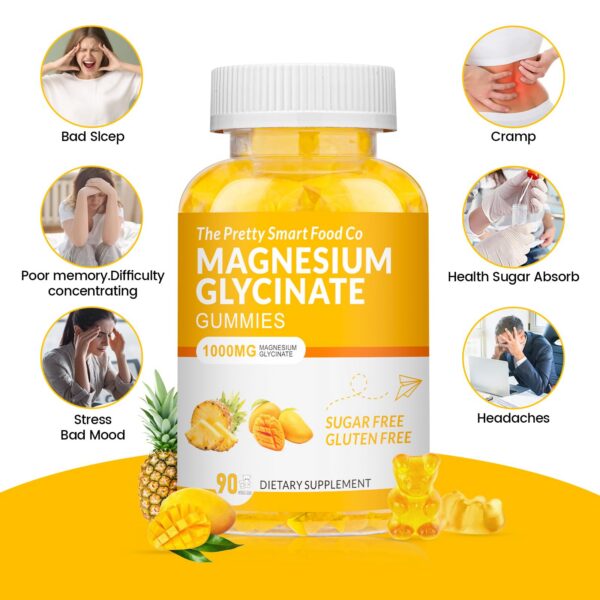 Gomitas glicinato magnesio frasco color naranja