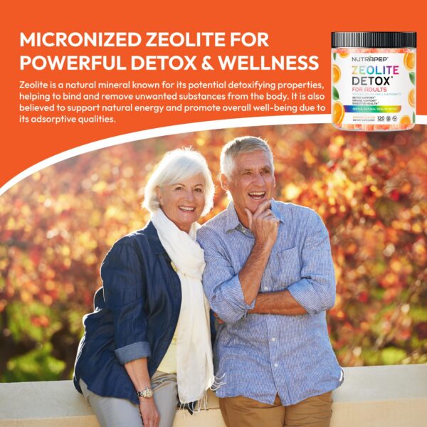 Version 1.0.0 Detalle de gomitas masticables NutraPep Zeolite Detox sabor naranja