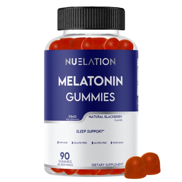 Version 1.0.0 Frasco de gomitas de melatonina 10 mg NUELATION para adultos
