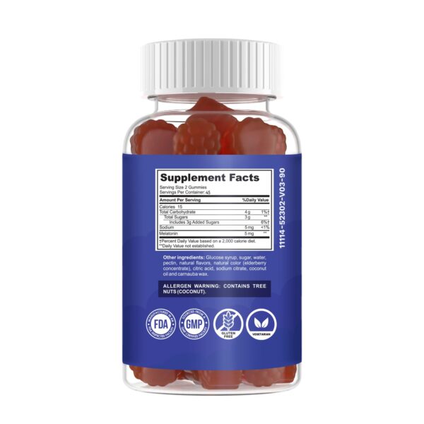 Gomitas melatonina 5 mg paquete visible y gomitas varias