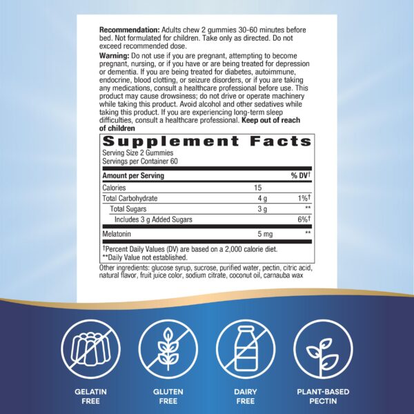 Gomitas melatonina apoyo ciclo saludable sueño Nature's Way