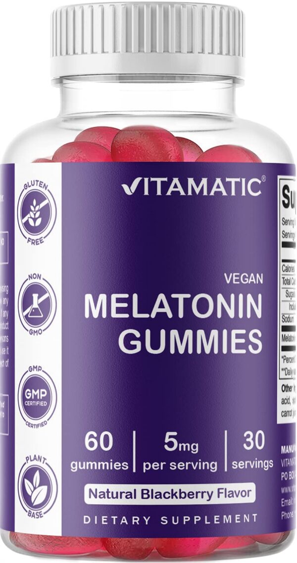 Version 1.0.0 Gomitas melatonina sabor mora Vitamatic para apoyo sueño