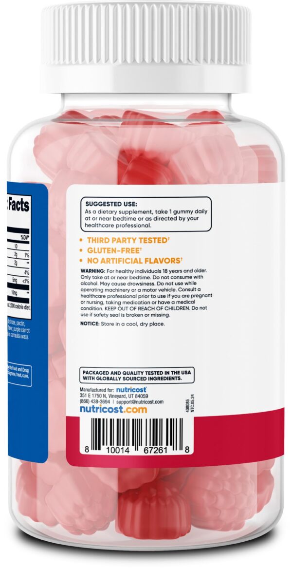 Gomitas melatonina Nutricost sin gluten para dormir mejor