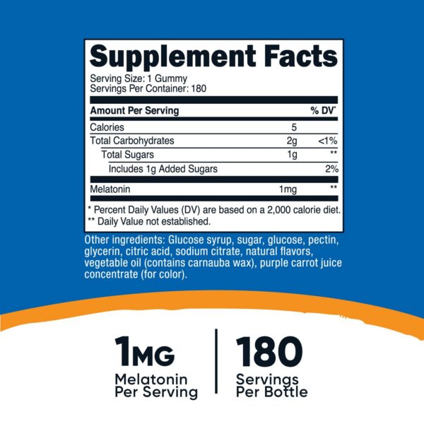 Version 1.0.0 Gomitas de melatonina Nutricost sin gluten sabor fresa