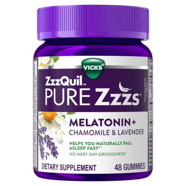 Gomitas melatonina ZzzQuil sabor vainilla berry silvestre paquete 48