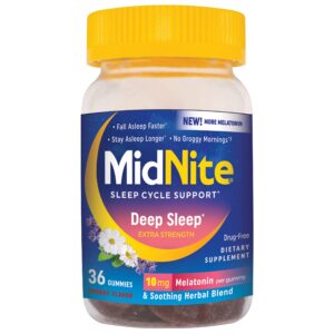 Gomitas MidNite Deep Sleep melatonina 10 mg sabor cereza