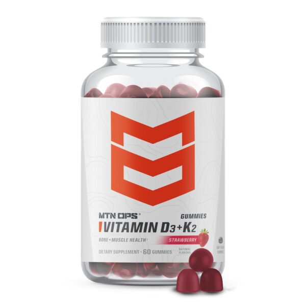 Gomitas MTN OPS Vitamina D3 K2 sabor fresa paquete frontal
