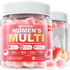 Gomitas multivitamínicas para mujeres, etiqueta y envase