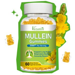 Gomitas de mullein con sabor a mango para salud pulmonar y limpieza