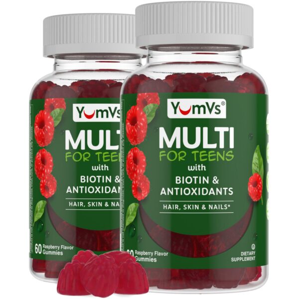 Gomitas multivitamínicas para adolescentes sabor frambuesa YUM-V'S