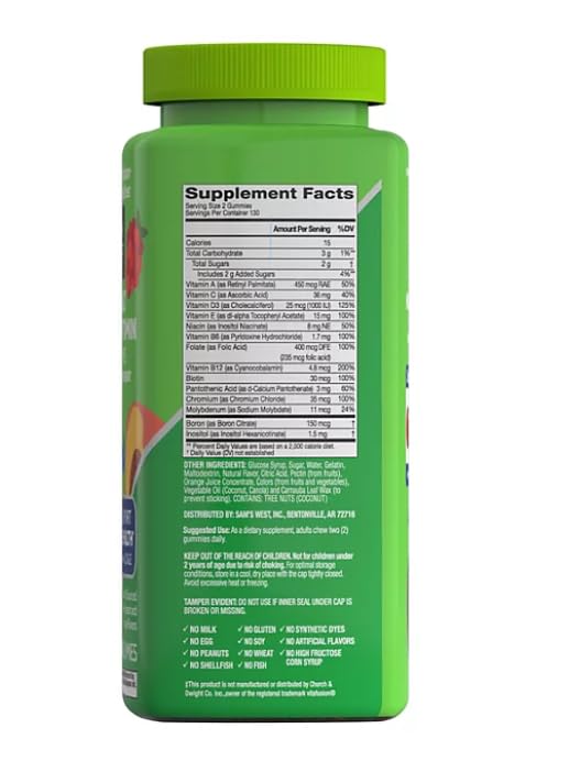 Version 1.0.0 Gomitas multivitamínicas botella sabores naturales