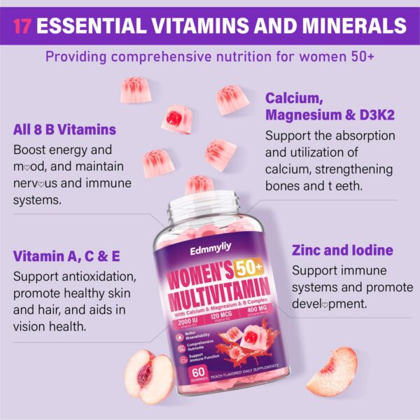 Gomitas masticables multivitaminas con complejo B para mujeres maduras