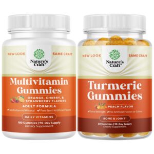 Gomitas multivitaminas diarias para adultos Natures Craft con cúrcuma