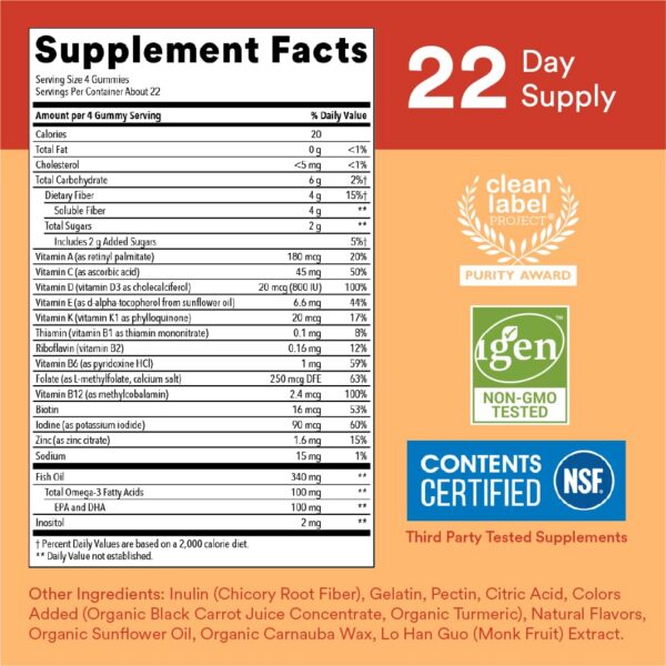 Version 1.0.0 Gomitas multivitaminas y fibra para niños SmartyPants 90 unidades