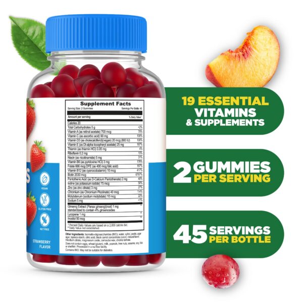 Gomitas multivitamínicas sabor frambuesa para mujeres