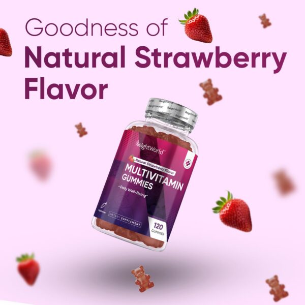 Version 1.0.0 Gomitas multivitamínicas WeightWorld envase y etiqueta frontal