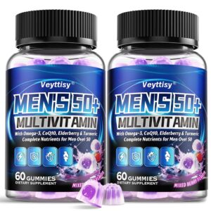 Gomitas multivitamínicas para hombres 50+ frasco y etiqueta