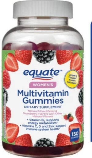 gomitas multivitamínicas mujer equate sabor mezcla bayas naranja durazno 150 unidades